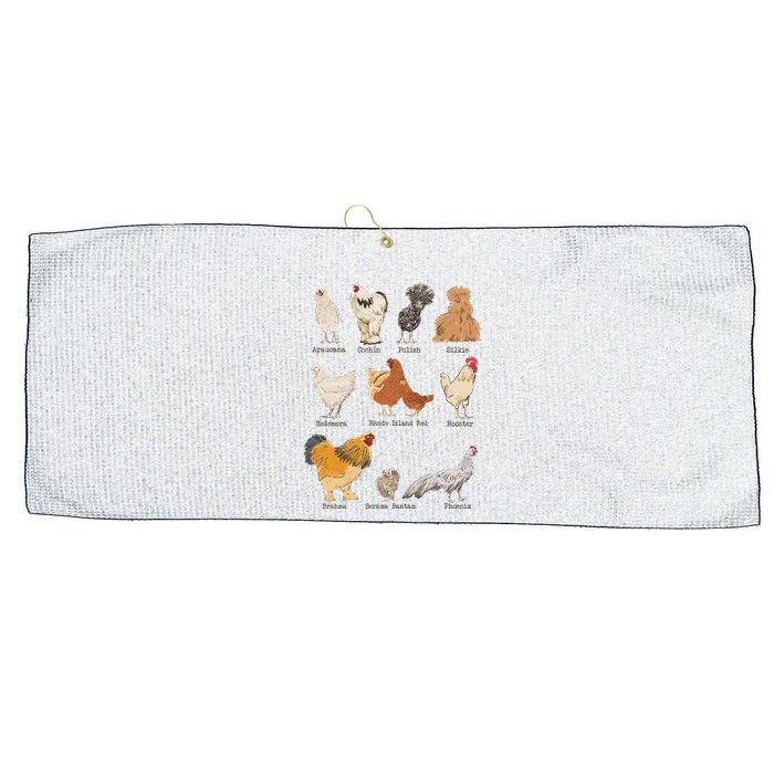 Chicken Breeds Farm Animals Day Support Local Farmer Large Microfiber Waffle Golf Towel