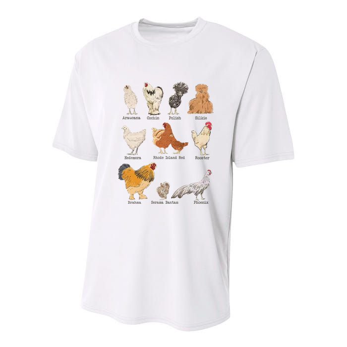 Chicken Breeds Farm Animals Day Support Local Farmer Youth Performance Sprint T-Shirt