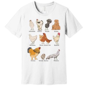 Chicken Breeds Farm Animals Day Support Local Farmer Premium T-Shirt