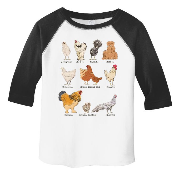 Chicken Breeds Farm Animals Day Support Local Farmer Toddler Fine Jersey T-Shirt
