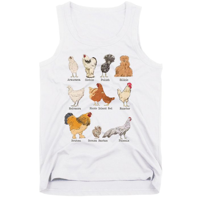 Chicken Breeds Farm Animals Day Support Local Farmer Tank Top