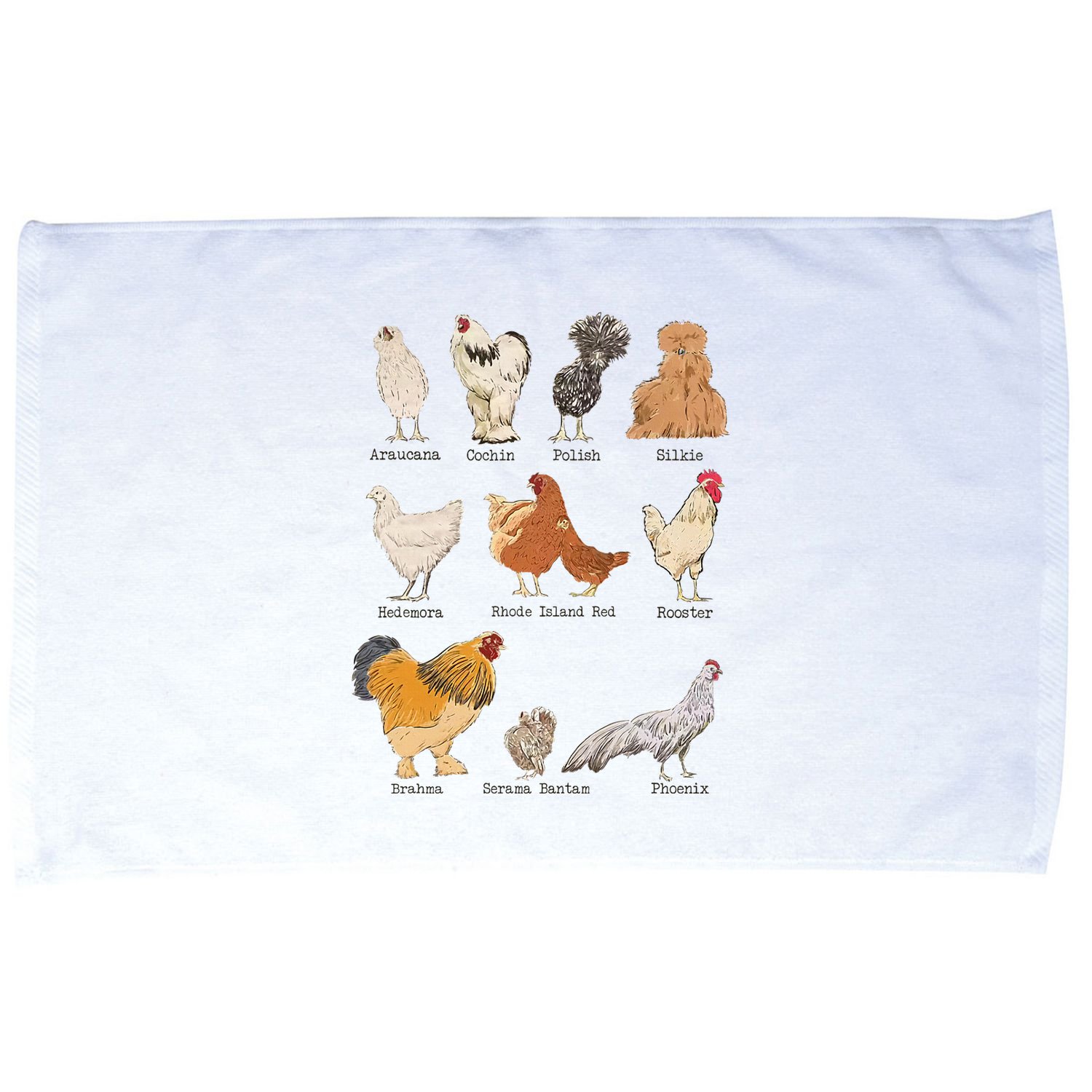Chicken Breeds Farm Animals Day Support Local Farmer Microfiber Hand Towel