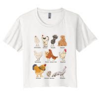 Chicken Breeds Farm Animals Day Support Local Farmer Women's Crop Top Tee