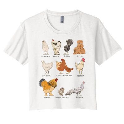 Chicken Breeds Farm Animals Day Support Local Farmer Women's Crop Top Tee