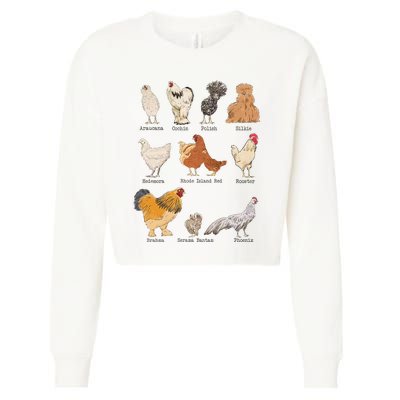 Chicken Breeds Farm Animals Day Support Local Farmer Cropped Pullover Crew