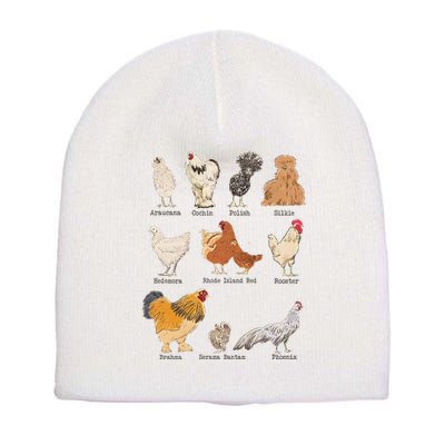 Chicken Breeds Farm Animals Day Support Local Farmer Short Acrylic Beanie