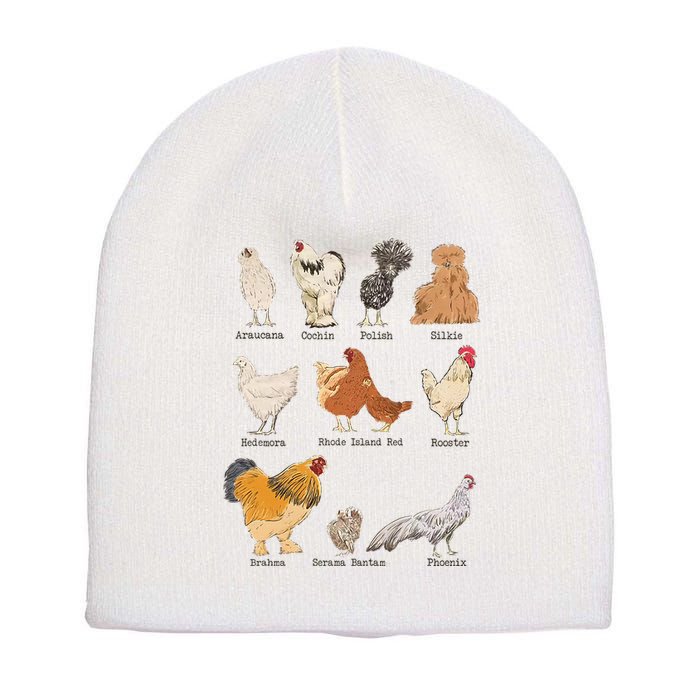 Chicken Breeds Farm Animals Day Support Local Farmer Short Acrylic Beanie