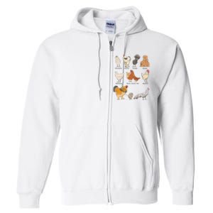 Chicken Breeds Farm Animals Day Support Local Farmer Full Zip Hoodie