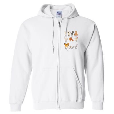 Chicken Breeds Farm Animals Day Support Local Farmer Full Zip Hoodie