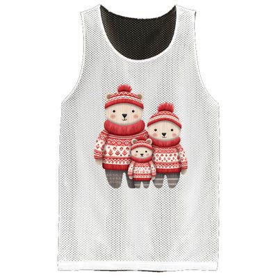 Christmas Bear Family Matching Outfit Mesh Reversible Basketball Jersey Tank