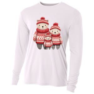 Christmas Bear Family Matching Outfit Cooling Performance Long Sleeve Crew