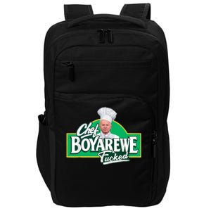 Chef BoyAreWe Fucked Funny Chef Biden Trump 2024 Impact Tech Backpack