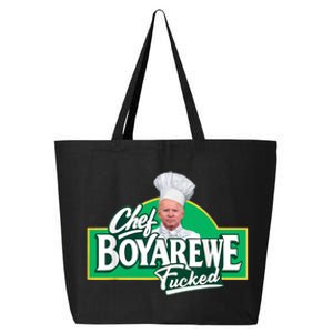 Chef BoyAreWe Fucked Funny Chef Biden Trump 2024 25L Jumbo Tote