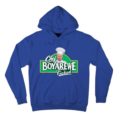 Chef BoyAreWe Fucked Funny Chef Biden Trump 2024 Hoodie