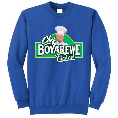 Chef BoyAreWe Fucked Funny Chef Biden Trump 2024 Sweatshirt