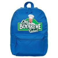 Chef BoyAreWe Fucked Funny Chef Biden Trump 2024 16 in Basic Backpack