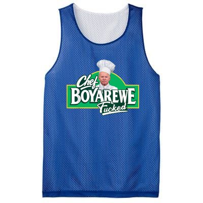 Chef BoyAreWe Fucked Funny Chef Biden Trump 2024 Mesh Reversible Basketball Jersey Tank