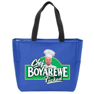 Chef BoyAreWe Fucked Funny Chef Biden Trump 2024 Zip Tote Bag