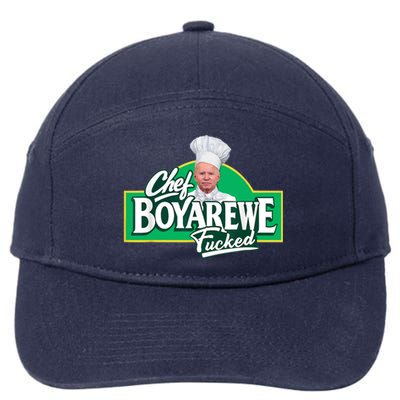 Chef BoyAreWe Fucked Funny Chef Biden Trump 2024 7-Panel Snapback Hat