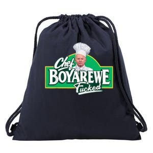 Chef BoyAreWe Fucked Funny Chef Biden Trump 2024 Drawstring Bag