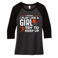 Cute Basketball For Men Women Player Coach Basketball Lovers Women's Tri-Blend 3/4-Sleeve Raglan Shirt