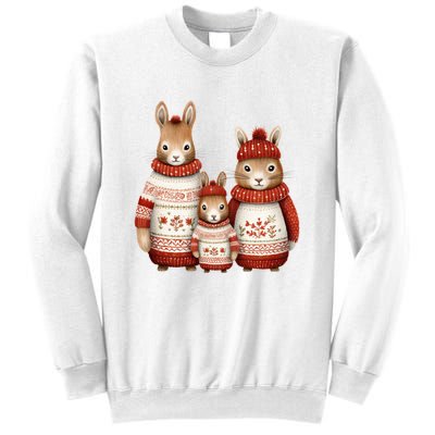 Christmas Bunny Family Matching Outfit Sweatshirt