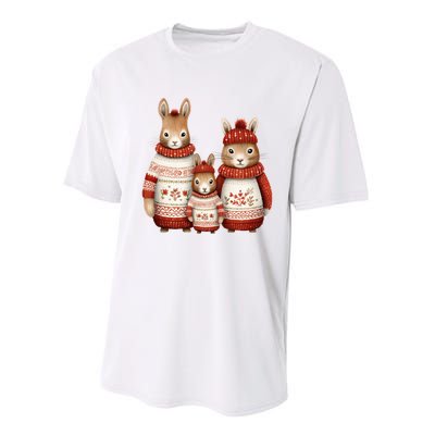 Christmas Bunny Family Matching Outfit Performance Sprint T-Shirt