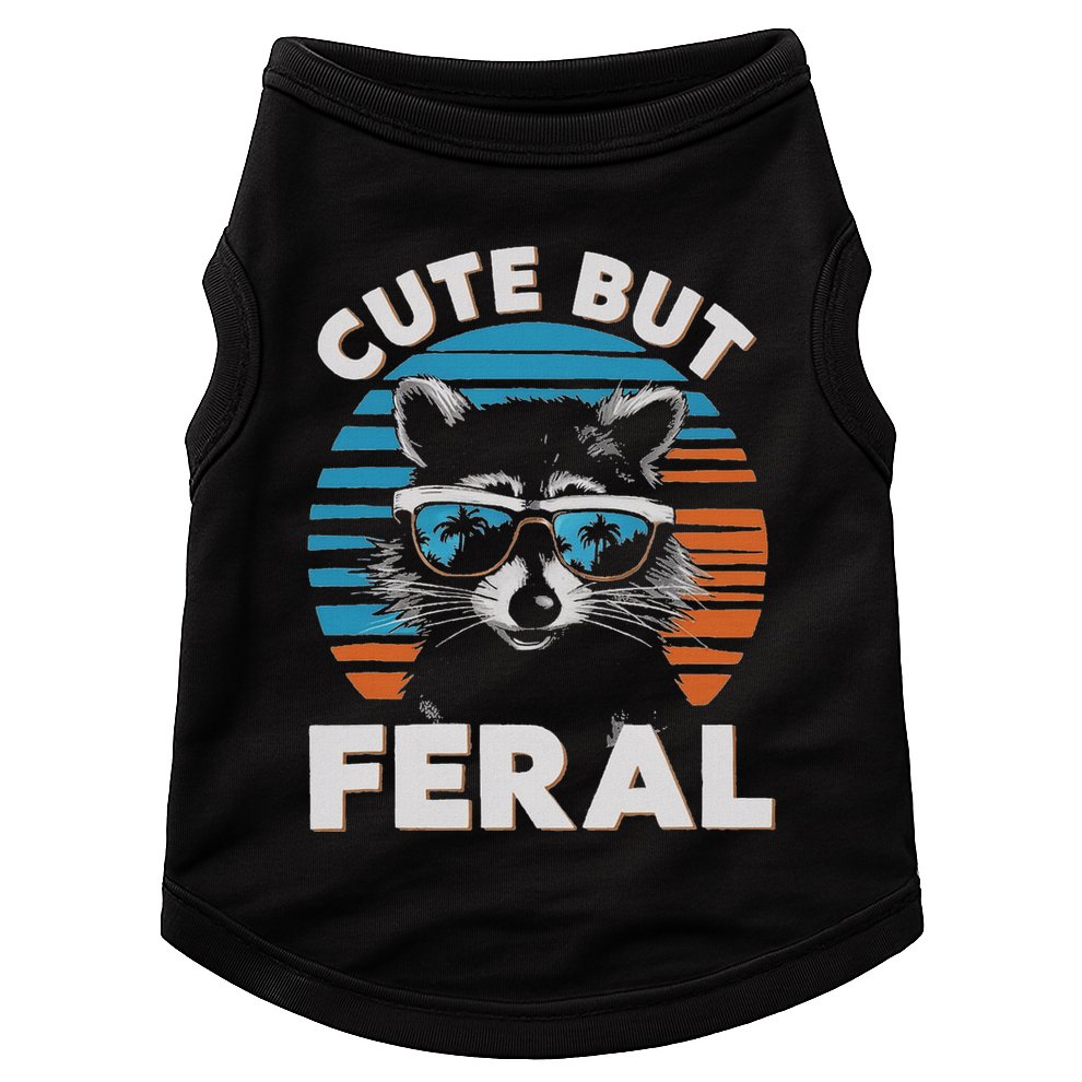 Cute But Feral Raccoon In Sunglasses Doggie Tank