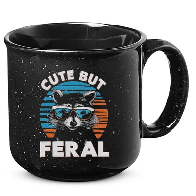Cute But Feral Raccoon In Sunglasses 15oz Campfire Ceramic Mug