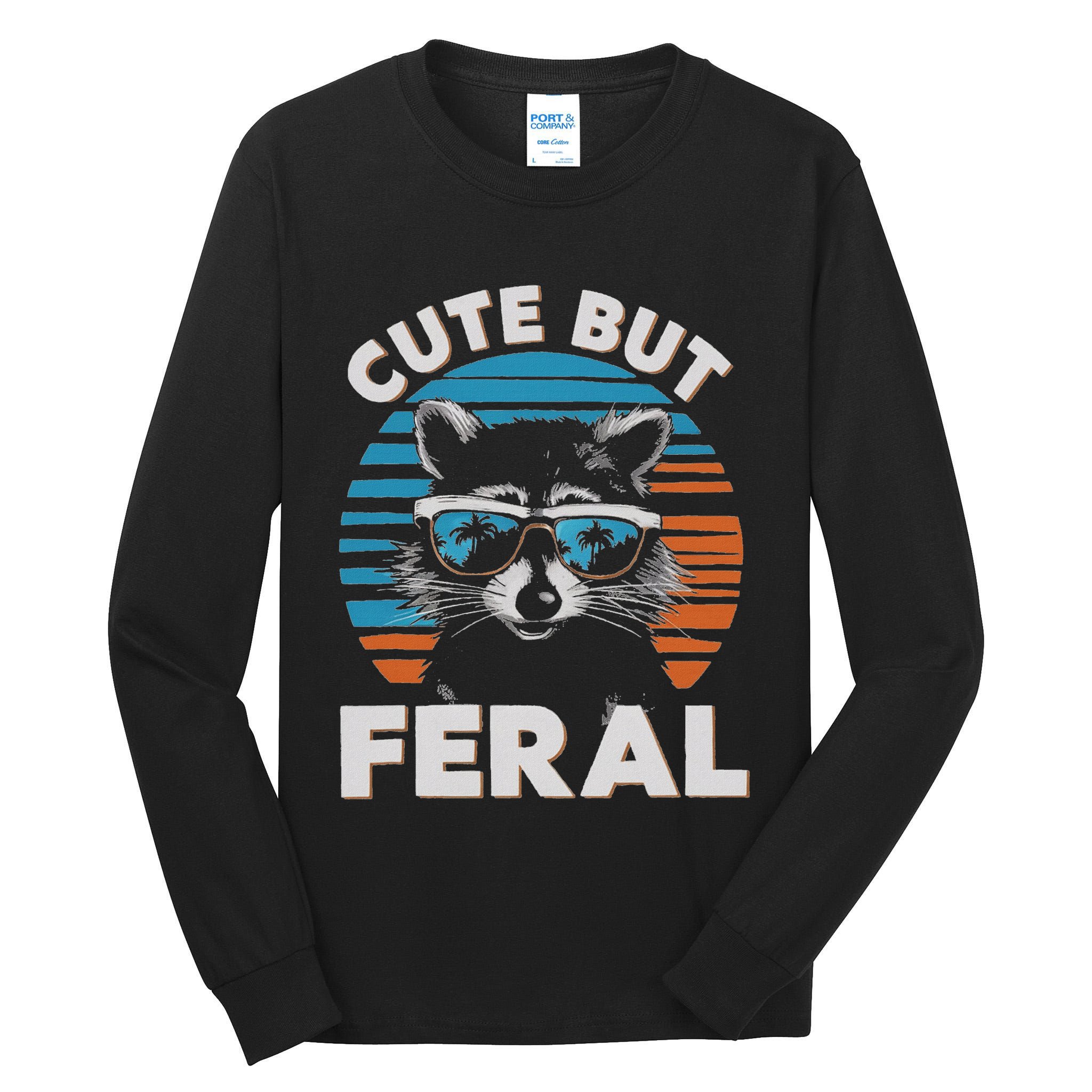 Cute But Feral Raccoon In Sunglasses Tall Long Sleeve T-Shirt