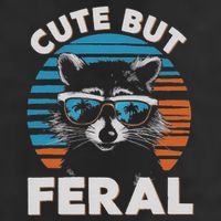 Cute But Feral Raccoon In Sunglasses Hat