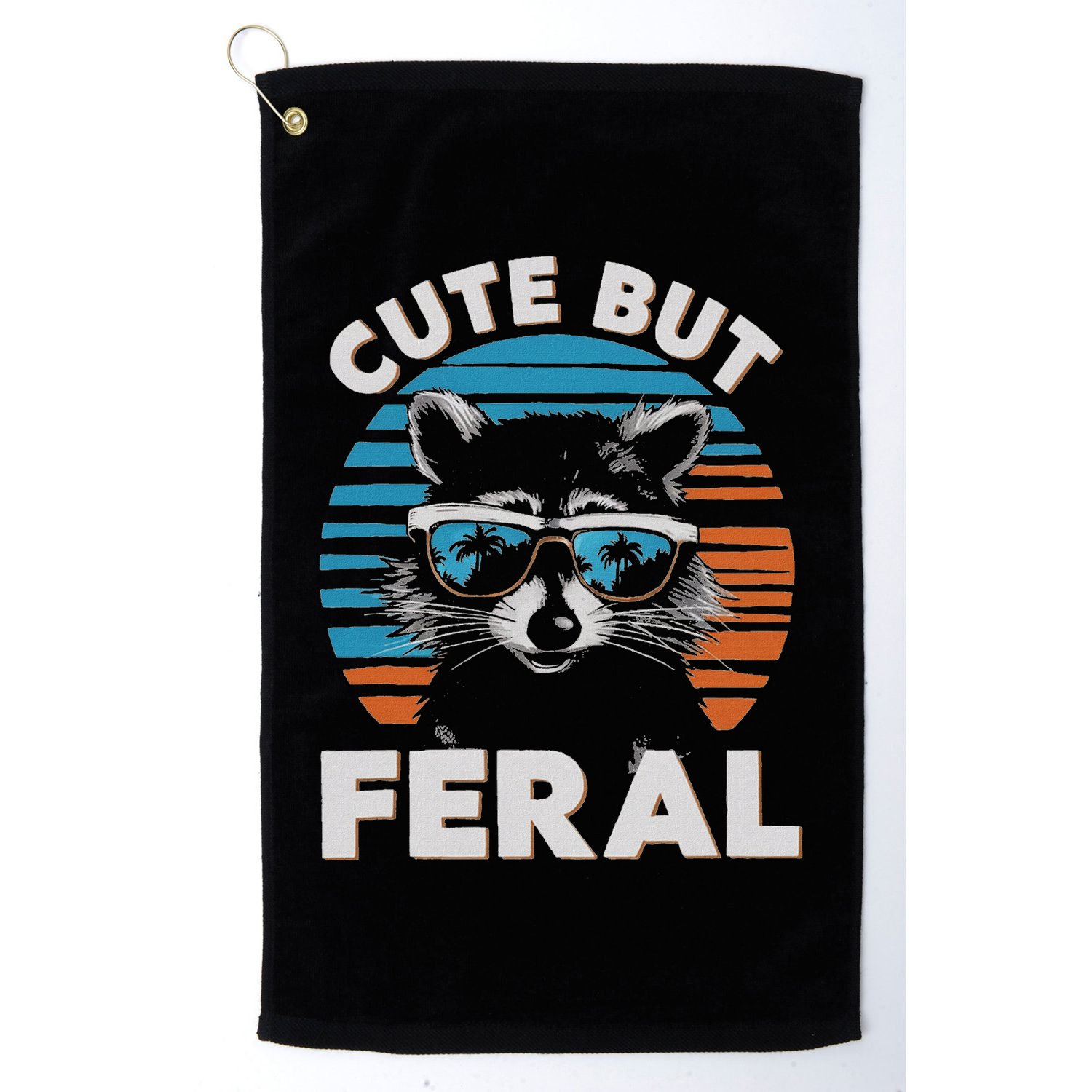 Cute But Feral Raccoon In Sunglasses Golf Towel