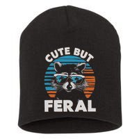 Cute But Feral Raccoon In Sunglasses Short Acrylic Beanie