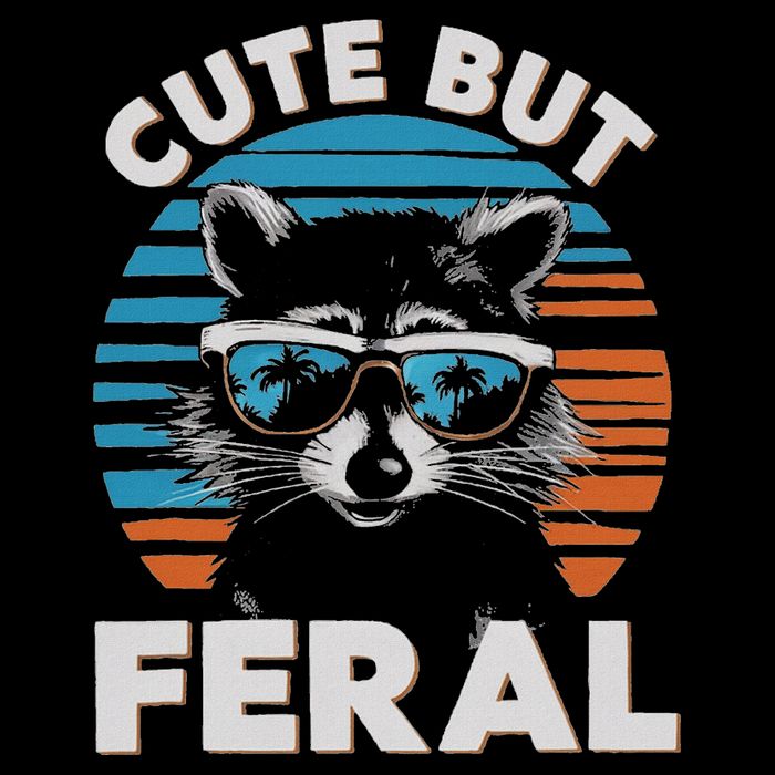 Cute But Feral Raccoon In Sunglasses Short Acrylic Beanie