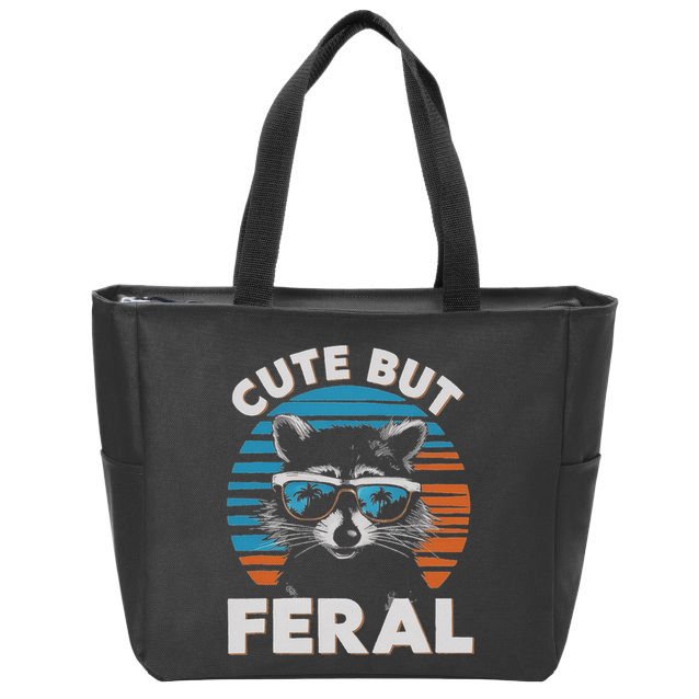 Cute But Feral Raccoon In Sunglasses Zip Tote Bag