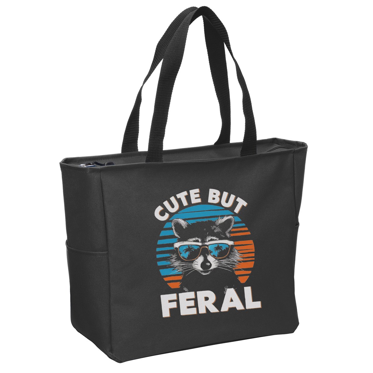 Cute But Feral Raccoon In Sunglasses Zip Tote Bag