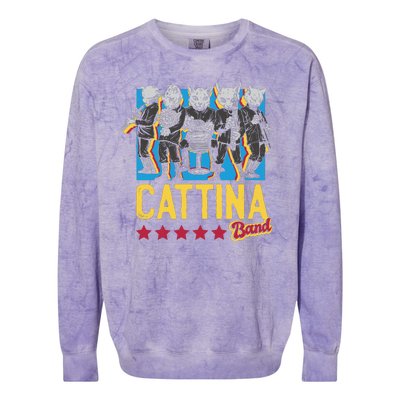 Cattina Band Funny Music Cats Colorblast Crewneck Sweatshirt