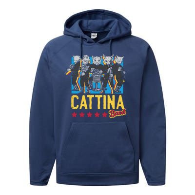 Cattina Band Funny Music Cats Performance Fleece Hoodie