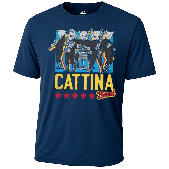 Cattina Band Funny Music Cats Cooling Performance Crew T-Shirt