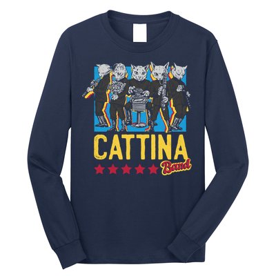 Cattina Band Funny Music Cats Long Sleeve Shirt