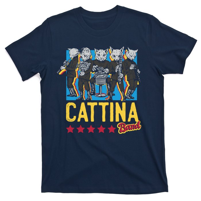 Cattina Band Funny Music Cats T-Shirt