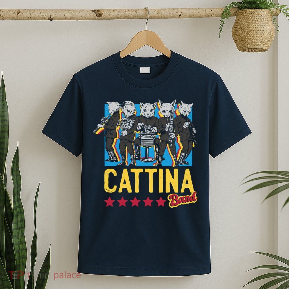 Cattina Band Funny Music Cats T-Shirt