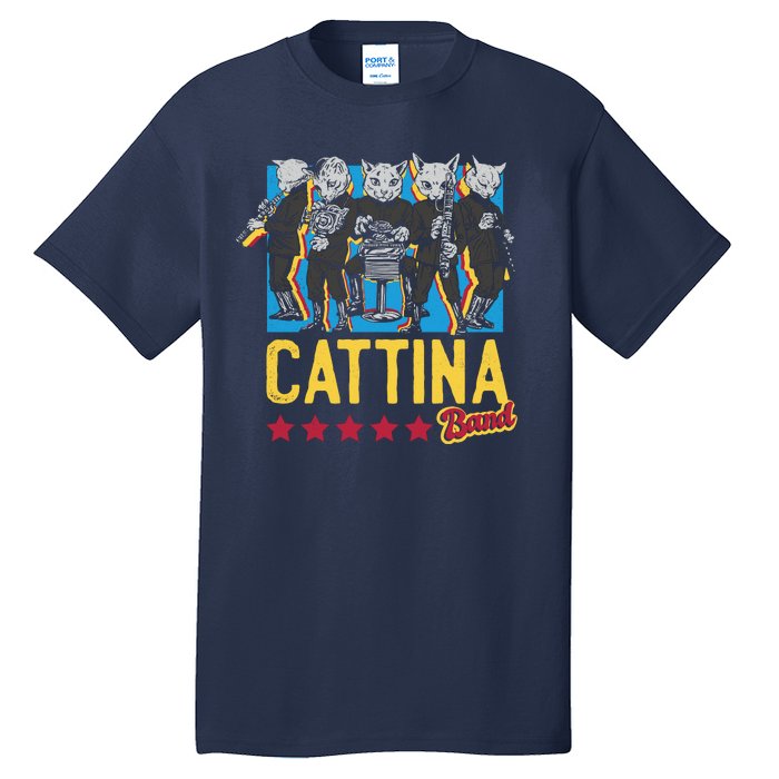 Cattina Band Funny Music Cats Tall T-Shirt