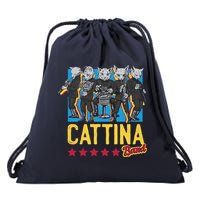 Cattina Band Funny Music Cats Drawstring Bag