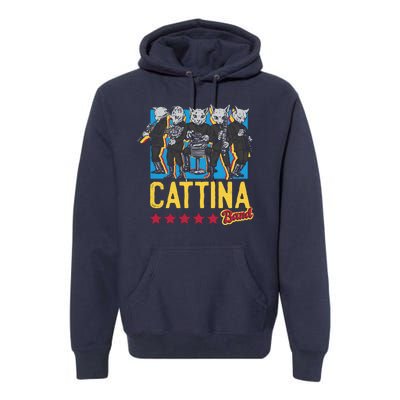 Cattina Band Funny Music Cats Premium Hoodie