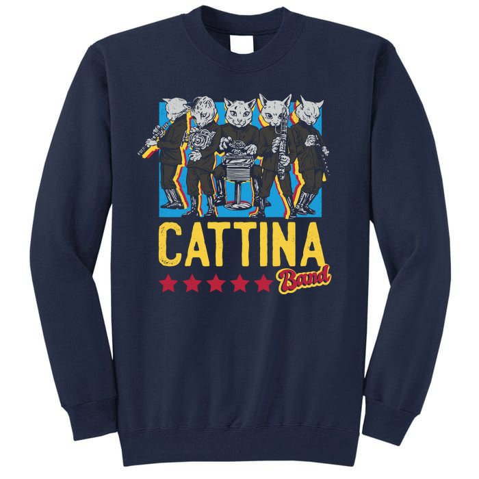 Cattina Band Funny Music Cats Tall Sweatshirt