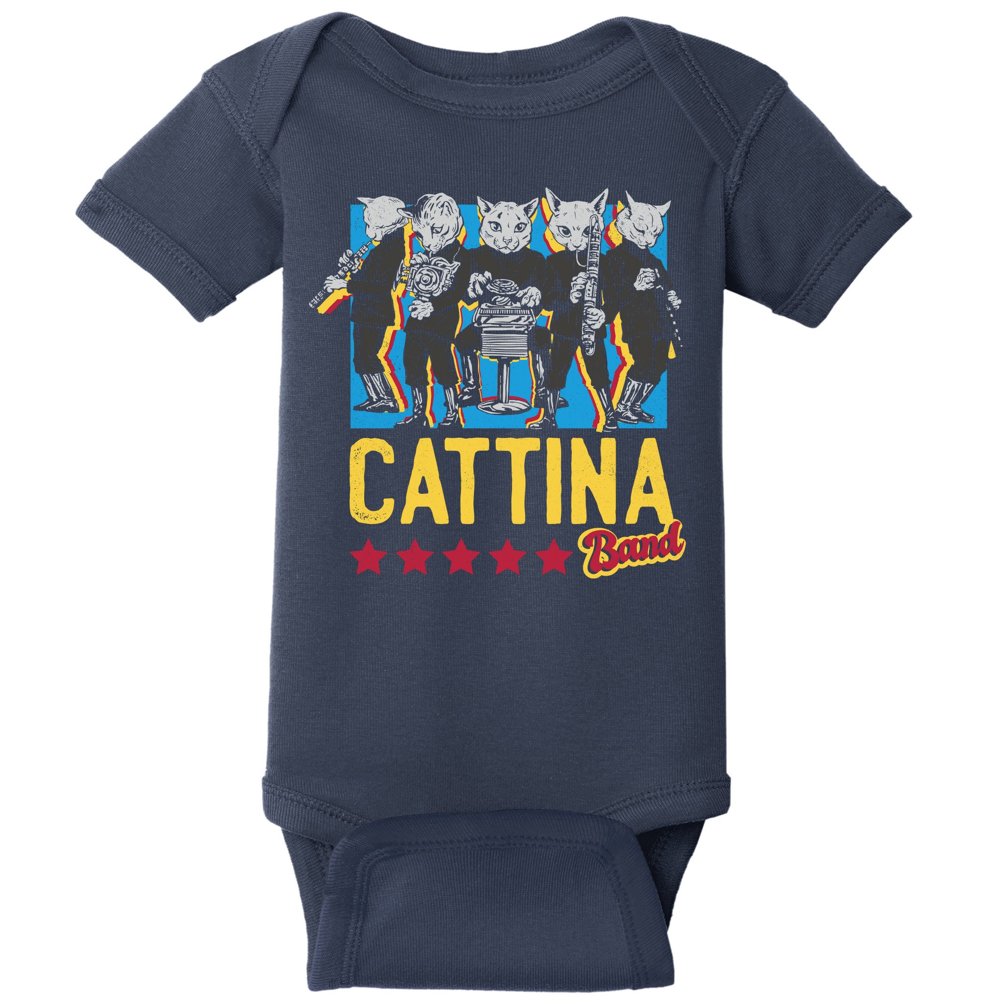 Cattina Band Funny Music Cats Baby Bodysuit