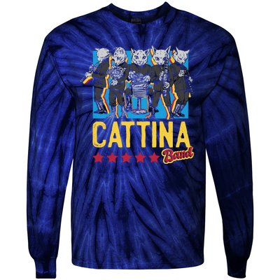 Cattina Band Funny Music Cats Tie-Dye Long Sleeve Shirt