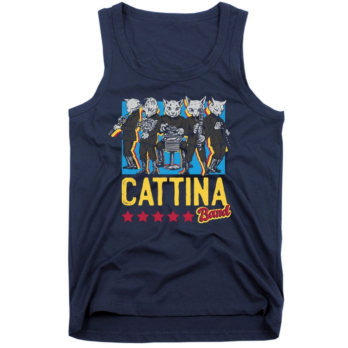 Cattina Band Funny Music Cats Tank Top