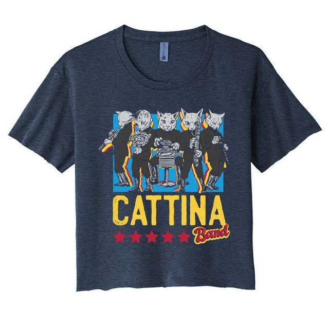 Cattina Band Funny Music Cats Crop Top